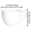 Pure White Bone China Breakfast Cereal Cup, Ceramic Coffee Cup