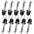 10-pack Stainless Steel Wine Pourers Liquor Pour Spouts Set