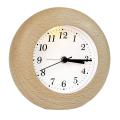 Analogue Alarm Clock without Ticking,wooden Alarm Clock ,light Brown
