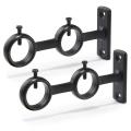 Curtain Rod Bracket, 2pcs Double Curtain Rod Holder, Double Rod