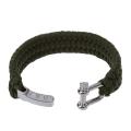 7 Strand Survival Military Weave Bracelet Cord Buckle - Green