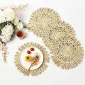 6pcs Woven Placemat,natural Handmade Straw Placemat for Dining Table