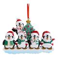 Personalized Penguin Family Christmas Tree Ornament (family Of 5)