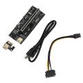 8x 16x Extender Pcie Riser Adapter Card Sata 6pin Power Black(1set)
