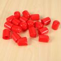 20pcs Rubber End Caps 19mm Id Pvc Round Tube Bolt Cap Cover Red