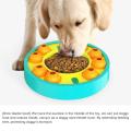 Dog Toys Turntable Slow Feeder Toy Interactive Leaking Food -blue
