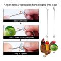 3pcs Chicken Swing Perch Toys Wood Ladder Vegetable Fruit Hanging