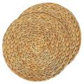 2 Pcs Woven Placemats,natural Water Hyacinth Weave Placemat Round
