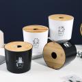 2pcs Round Roll Paper Box Household Pumping Paper Box (black)