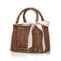 Rattan Woven Bag Retro Style Bag Handbag Beach Bag Storage Basket