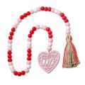 Valentine's Day Heart Wooden Beads Garlands Farmhouse Decor, B