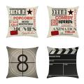 4 Pcs Movie Theater Cinema Pillowcase Linen Pillow Cover Home Decor