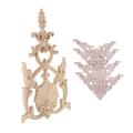 1x Rubber Wood Carved Applique Vintage Furniture Craft Decor #h