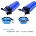 Dog Water Bottle Dog Bowls Pet Food Container 2-in-1 Blue
