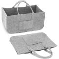 2pcs Felt Shopping Basket Foldable Felt Basket, 50 X 25 X 25 Cm(grey)