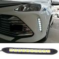 2x Car Drl Led Daytime Running Light Fog Cob Strip Lights Car Driving