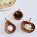 Wood Sauce Plate Pear Plates Wooden Wasabi Sauces Dispenser(pear)