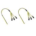 2pcs Power Supply Cable 6+2 Pin Card Line 1 to 3 6pin+ 2pin Adapter