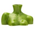 Ceramic Flower Arrangement Decoration Bright Bust Body Art Vase Green