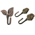 2 X Leaf Shaped Curtain Wall Hooks Home Decor, Red Bronze