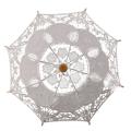 12 Inch Mini Vintage Wood Cotton Umbrella for Wedding Gift(beige)