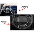 Steering Wheel Panel Cover for Ford F150 2021 2022,bright Silver
