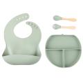 Adjustable Bib,spoon,fork Set for Kids for Infant Self Eating Set 1