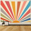 Sun Tapestry Boho Wall Hanging Rainbow Geometric Abstract 59 X 79inch