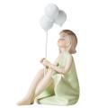 Resin Balloon Girl Sculpture Statue Figurine Character Craft ,green