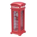 Dollhouse Wooden Telephone Booth Figurine Miniature Ornament