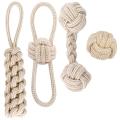 Dog Toy Rope with Knot Ball, 4 Pieces Chewing Dog Toy Set