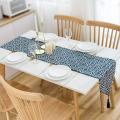 2x Blue Table Runner 86 Inches Jacquard Coffee Table Runner