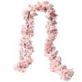Artificial Cherry Blossom Garland Hanging Vine Silk Garland (2, Pink)