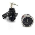 Car Fuel Pressure Gauge Adjustable Fuel Pressure Regulator Black