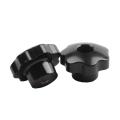 M8 X 50mm Diameter Thread Clamping Star Knob Black 4pcs