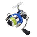 Mini 100 Spinning Reel Metal Fishing Reel Spinning Wheel Bearing Blue