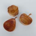 Japanese Teak Flavor Solid Wood Creative Pear-shaped Dish (apple)