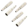 5pcs Xlr 3pin Male to 6.35mm 1/4in Female Jack Stereo Audio Adapter