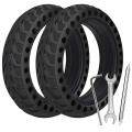 2 Pcs Solid Tire for Xiaomi M365 Electric Scooter Tyre, with 3 Tools