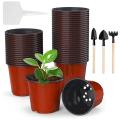 Pack Of 50, 10 Cm Plant Pots, Round Plastic Flower Pots for Seedlings