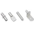 104pcs Shelf Pins Kit,4 Styles Nickel Plated Shelf Support Pegs