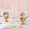 Metal Elegant Vase for Wedding Party Decor Anniversary (golden,2 Pcs)