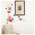 Flower Butterfly Wall Paper Decals Removable Wall Sticker 64cm*62cm