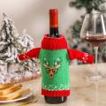 New Year Snowman Elk Creative Wine Bottle Set Decorations,elk