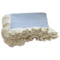 Ruffled Soft Woolen Blanket, Cotton Knitted Blanket, Sofa(light Blue)