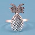 12pcs Pineapple Napkin Ring Metal Plating Napkin Ring Ring Silver
