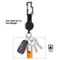 6 Pack Retractable Keychain - Heavy Duty Badge Holder Reel Black