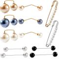12 Pieces Faux Pearl Brooch Pins Sweater Shawl Pins