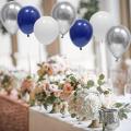 145 Pcs Navy Blue Silver Balloon Garland Set, Silver Confetti Balloon