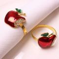 Napkin Rings Set Of 6, Red Apple Napkin Ring for Wedding,dinner Party